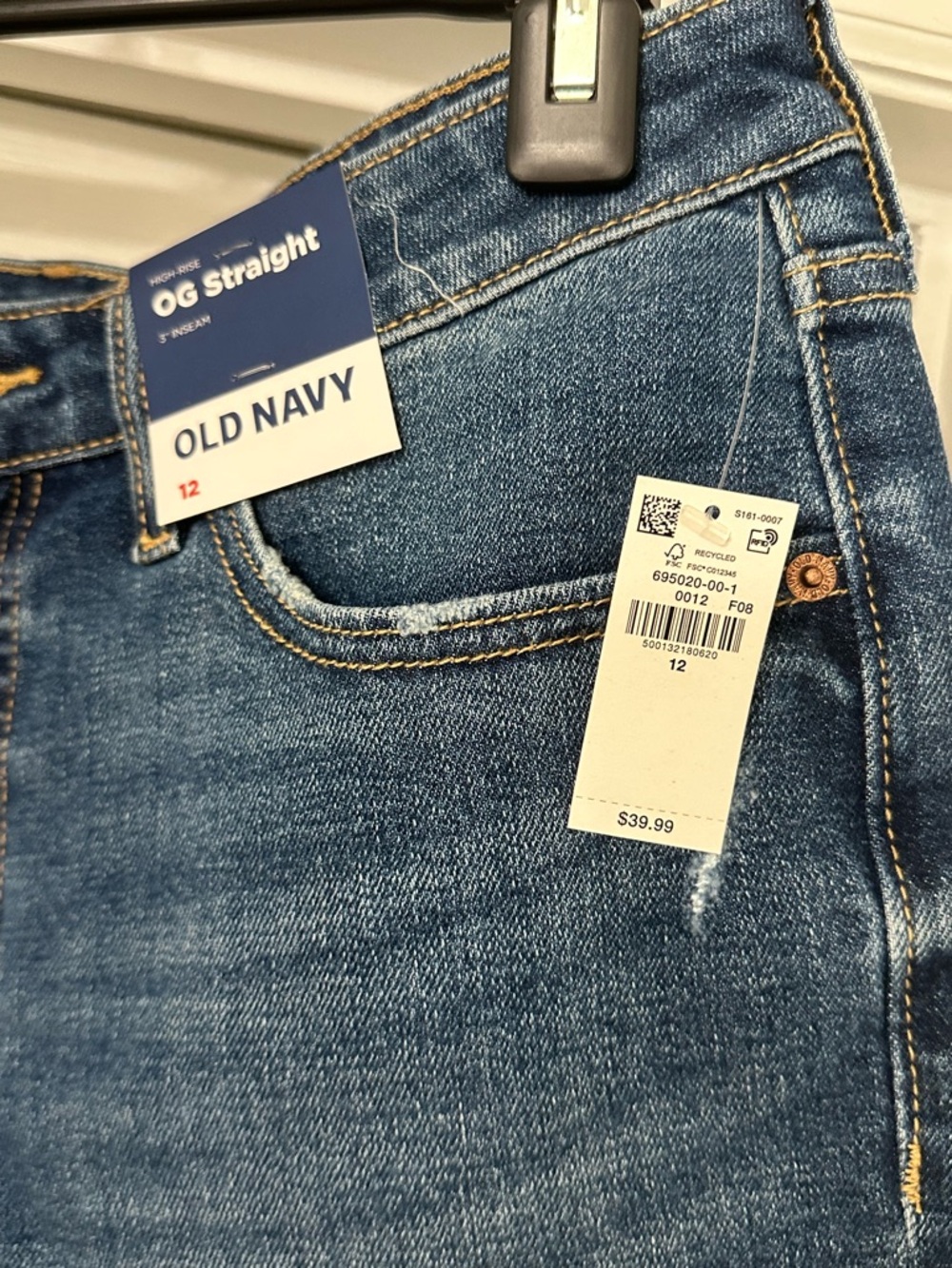 Old Navy Blue Denim Cutoff Shorts with Frayed Hem - Picture 2 of 3